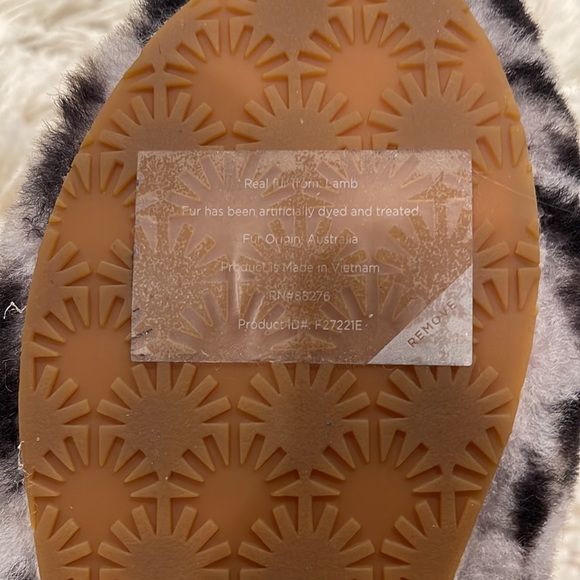 RARE - Leopard Fluff Slides Slippers Sandal SIZE 5 GRAY - Limited Edition - Picture 5 of 6